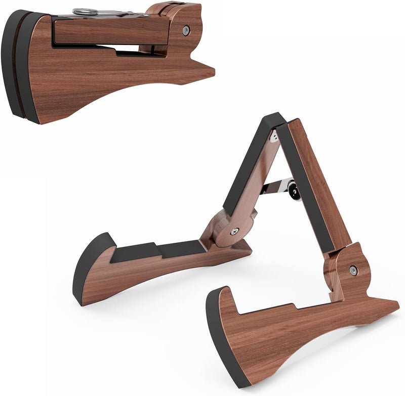 DIDA Lightweight Foldable A- Frame Plastic Guitar Stand for Acoustic, Electric Guitars, Ukulele, Guitar Stand Floor, Portable Travel Stand, Single Guitar Holder (Rosewood) - Image 1